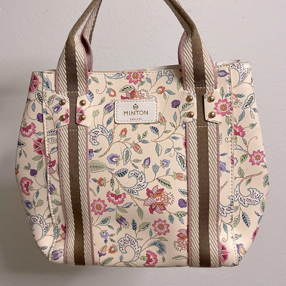 Minton Cream Floral Mini‎ Tote style Hand bag
